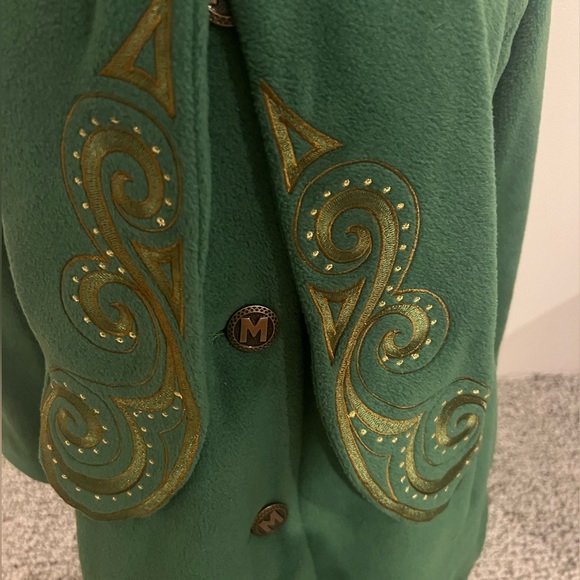 Vintage Bob Mackie XS Green Jacket with attached scarf - Picture 3 of 8